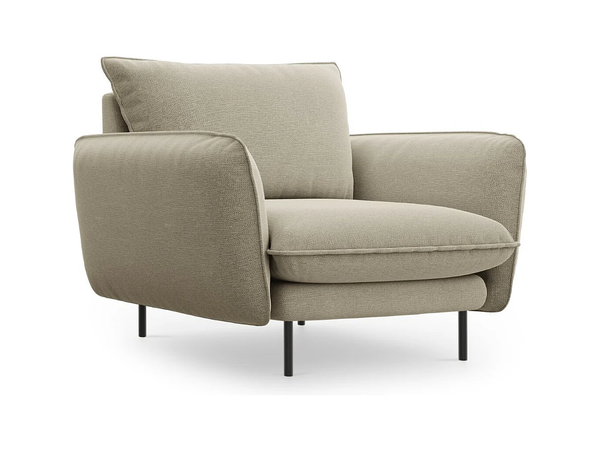 Cosmopolitan Design - Fauteuil "Vienna" Structurele stof, Beige - 97x94x95cm