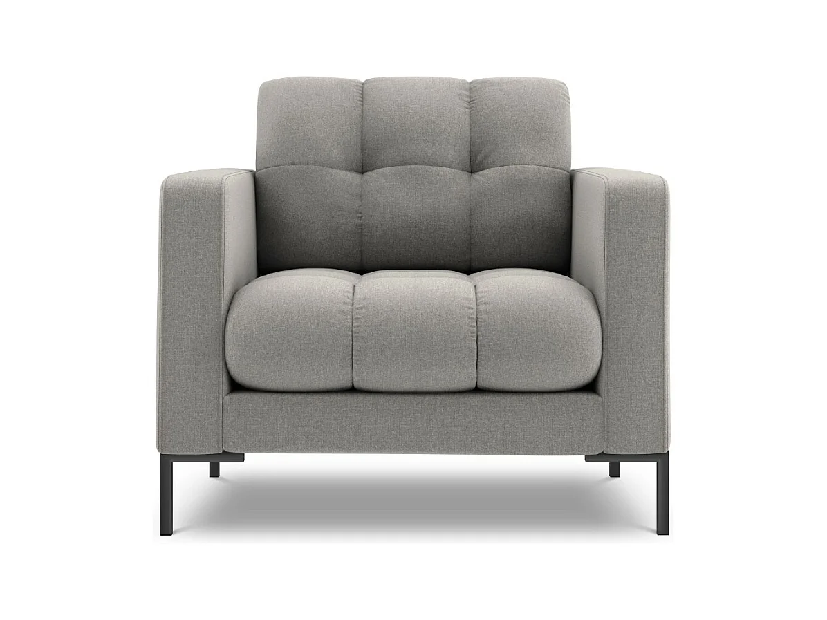 Cosmopolitan Design - Fauteuil "Bali" Structurele stof, Lichtgrijs - 87x92x75cm