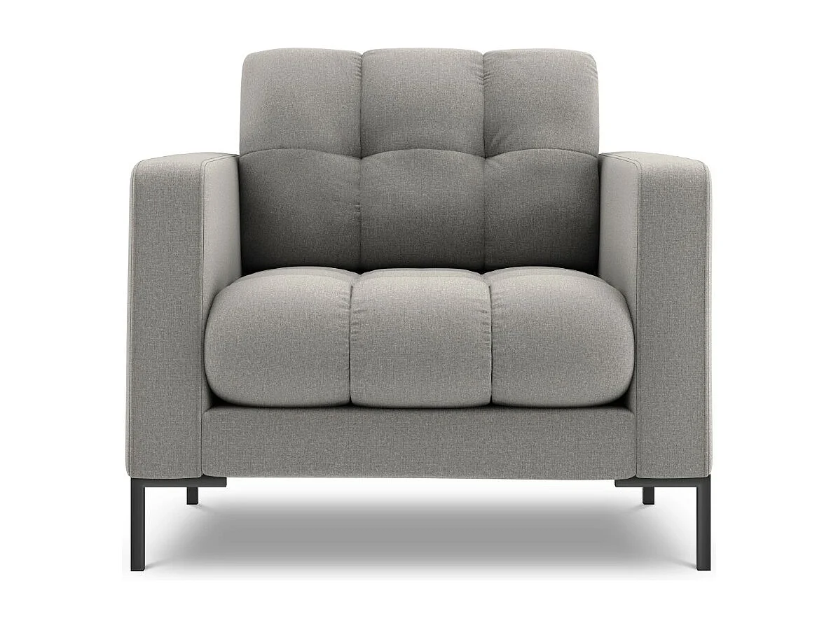 Cosmopolitan Design - Fauteuil "Bali" en tissu structurel gris clair - 87x92x75cm