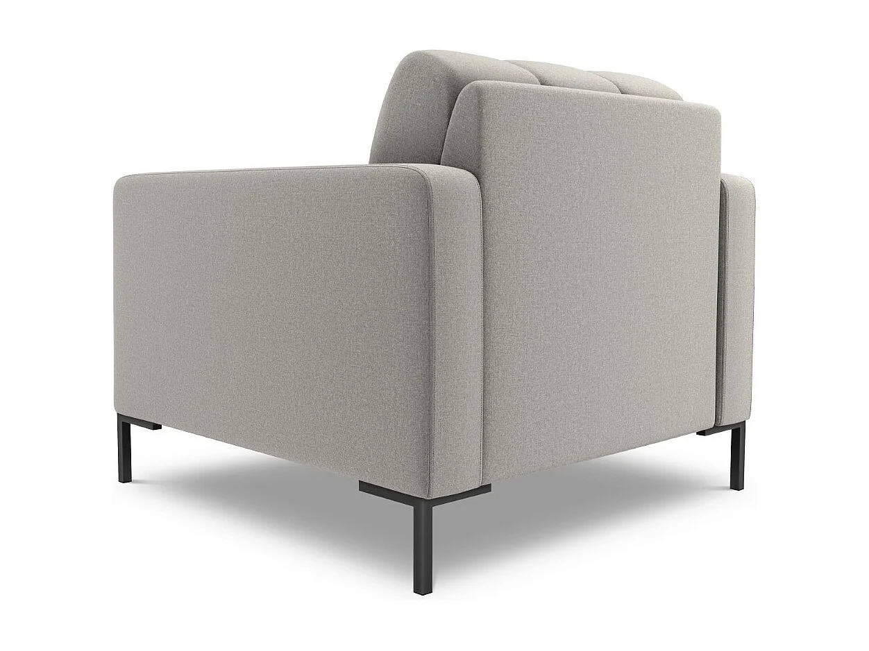 Cosmopolitan Design - Fauteuil "Bali" en tissu structurel gris clair - 87x92x75cm