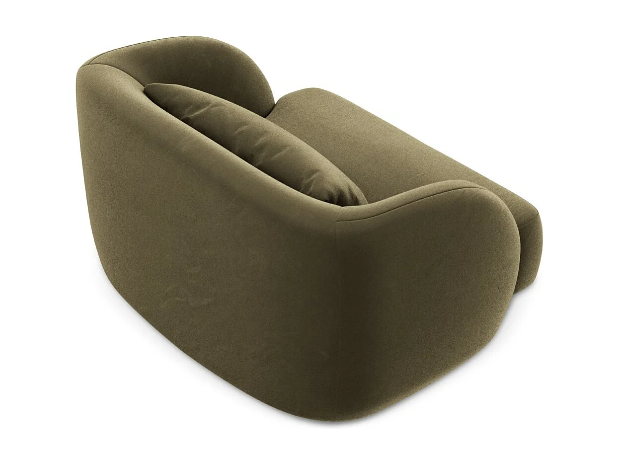 Cosmopolitan Design - Fauteuil "Tulum" en velours vert - 103x90x70cm