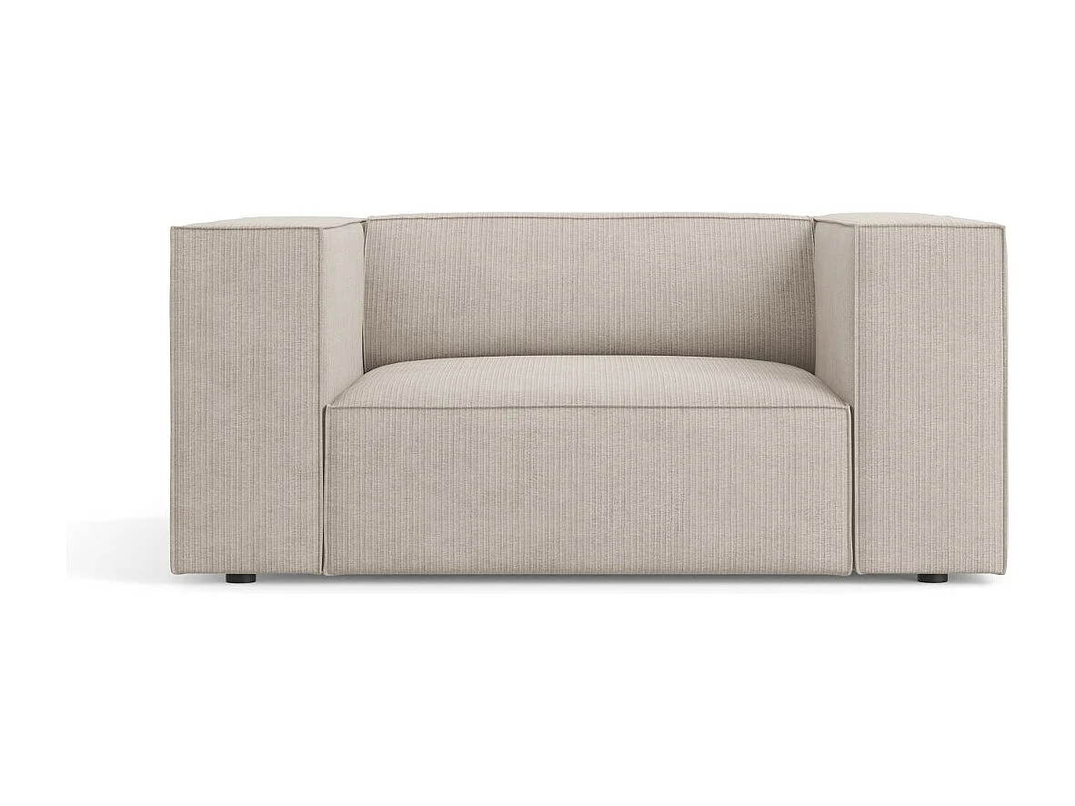 Cosmopolitan Design - Sessel "Arendal" aus Chenille-Stoff mit Rippeneffekt dunkelbeige - 124x102x70cm