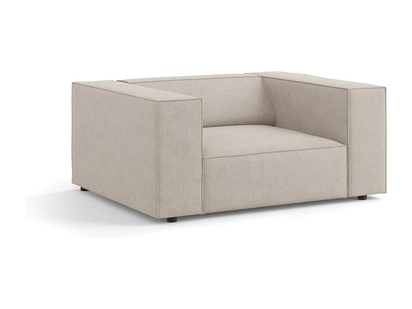 Cosmopolitan Design - Sessel "Arendal" aus Chenille-Stoff mit Rippeneffekt dunkelbeige - 124x102x70cm