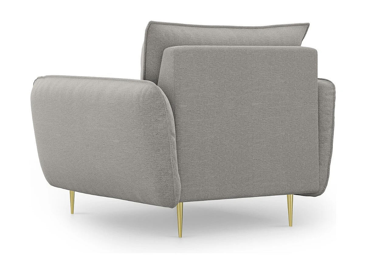 Cosmopolitan Design - Sessel "Vienna" aus strukturiertem Stoff hellgrau - 97x94x95cm