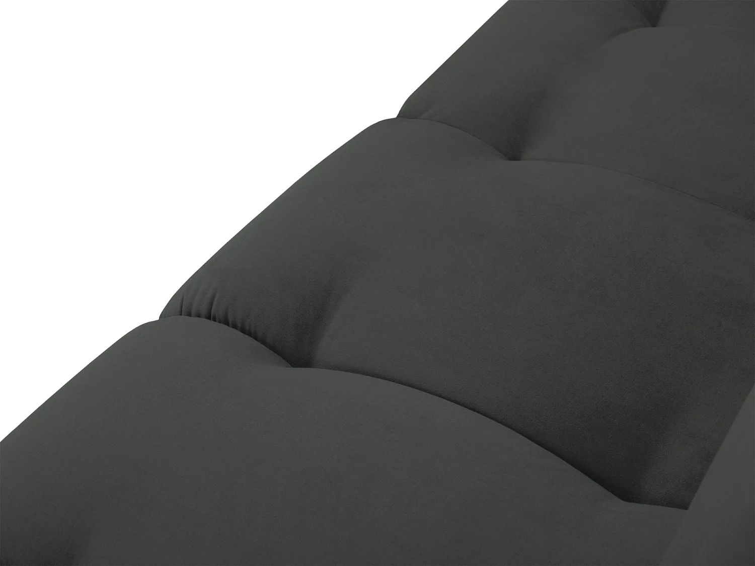 Cosmopolitan Design - Méridienne droite "Hastings" 2 places en velours gris foncé - 216x102x75cm