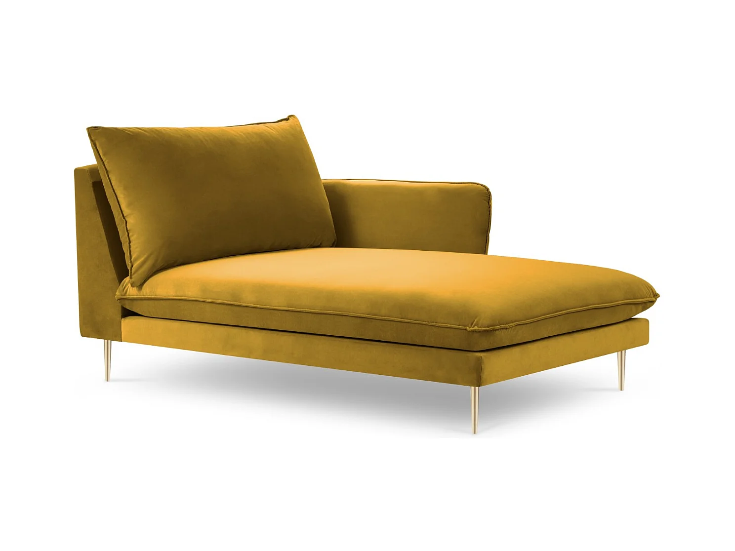 Cosmopolitan Design - Rechter chaise longue "Vienna" Flueel, GEEL - 170x110x95cm