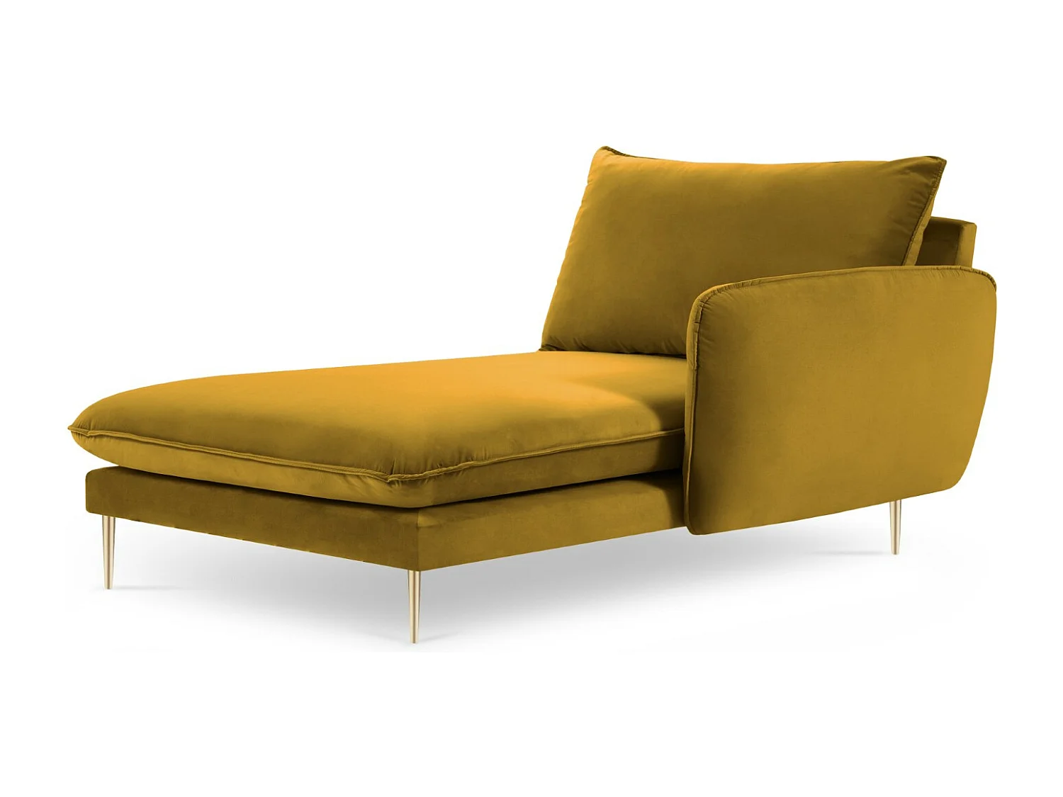Cosmopolitan Design - Méridienne droite "Vienna" en velours jaune - 170x110x95cm