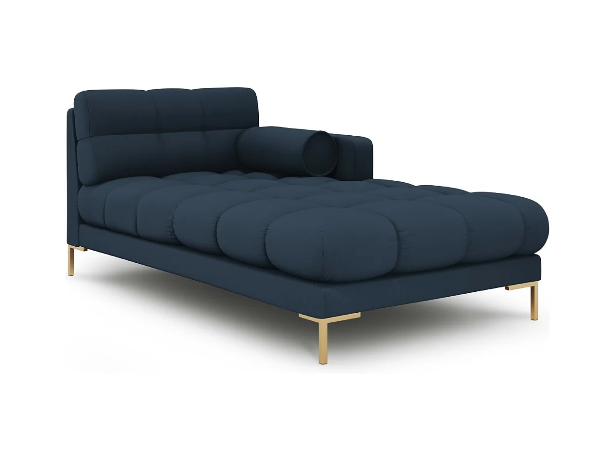 Cosmopolitan Design - Rechter chaise longue "Bali" Structurele stof, Blauw - 185x102x75cm