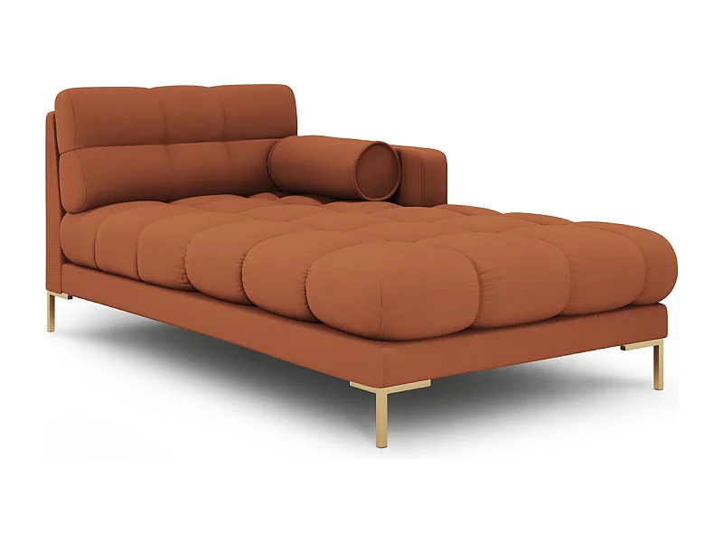 Cosmopolitan Design - Chaise longue de angulo derecho "Bali" de tejido estructural ladrillo - 185x102x75cm