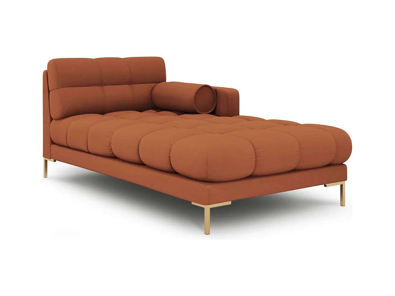 Cosmopolitan Design - Rechter chaise longue "Bali" Structurele stof, Baksteen - 185x102x75cm