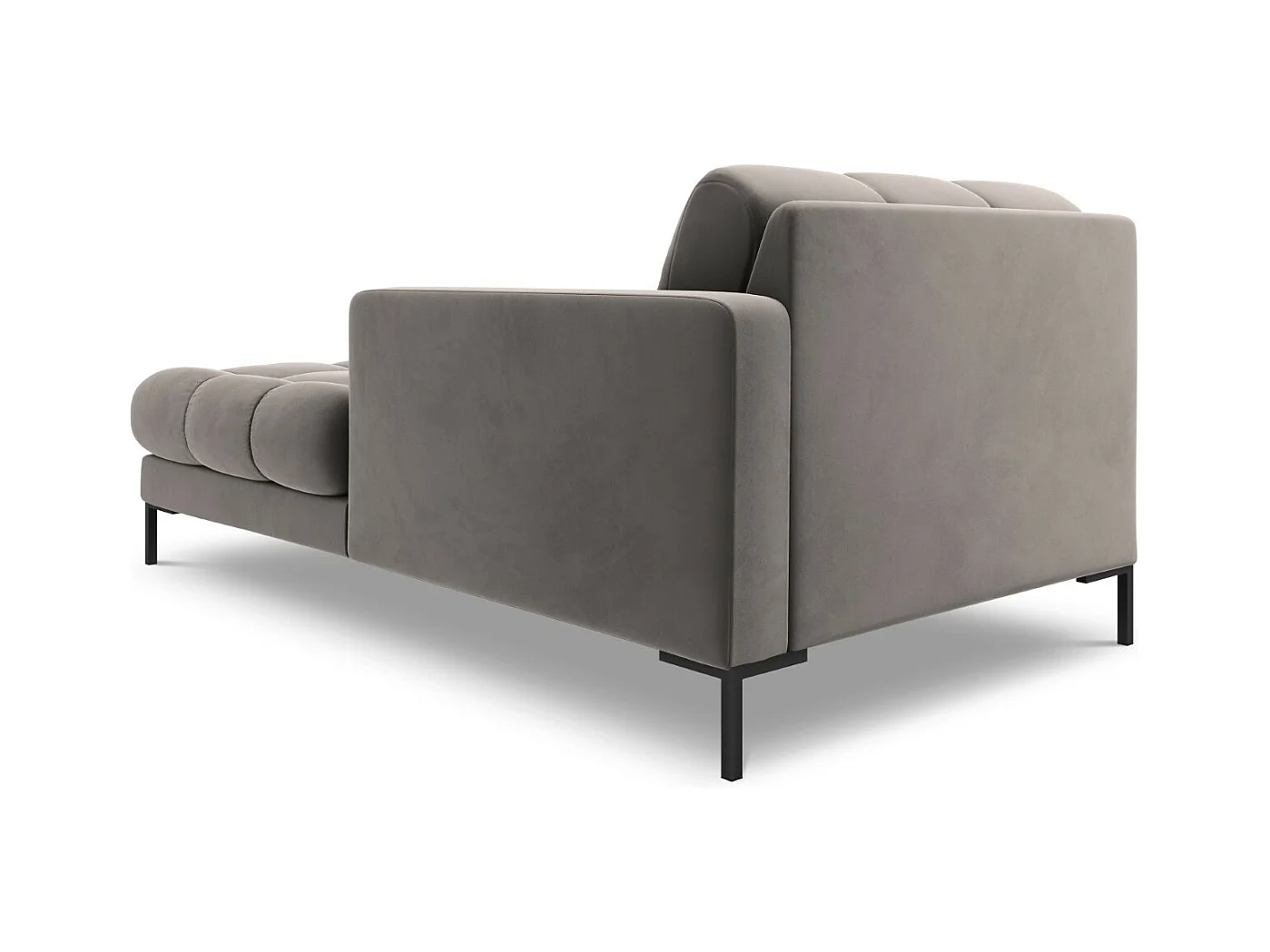 Cosmopolitan Design - Chaise longue destra "Bali" in velluto grigio chiaro - 185x102x75cm