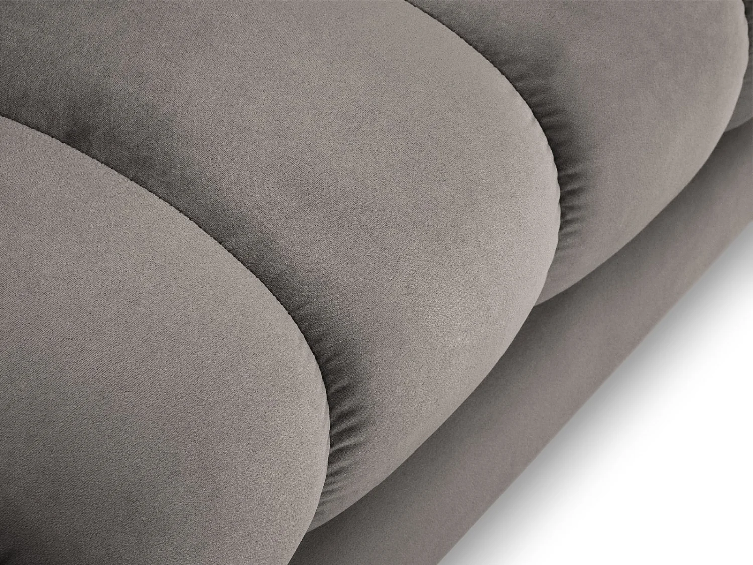 Cosmopolitan Design - Chaise longue destra "Bali" in velluto grigio chiaro - 185x102x75cm