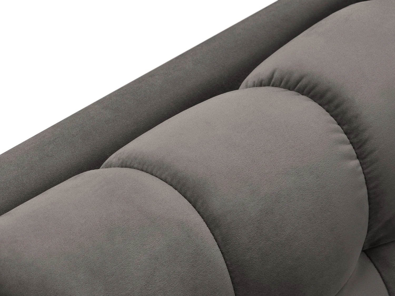 Cosmopolitan Design - Chaise longue destra "Bali" in velluto grigio chiaro - 185x102x75cm