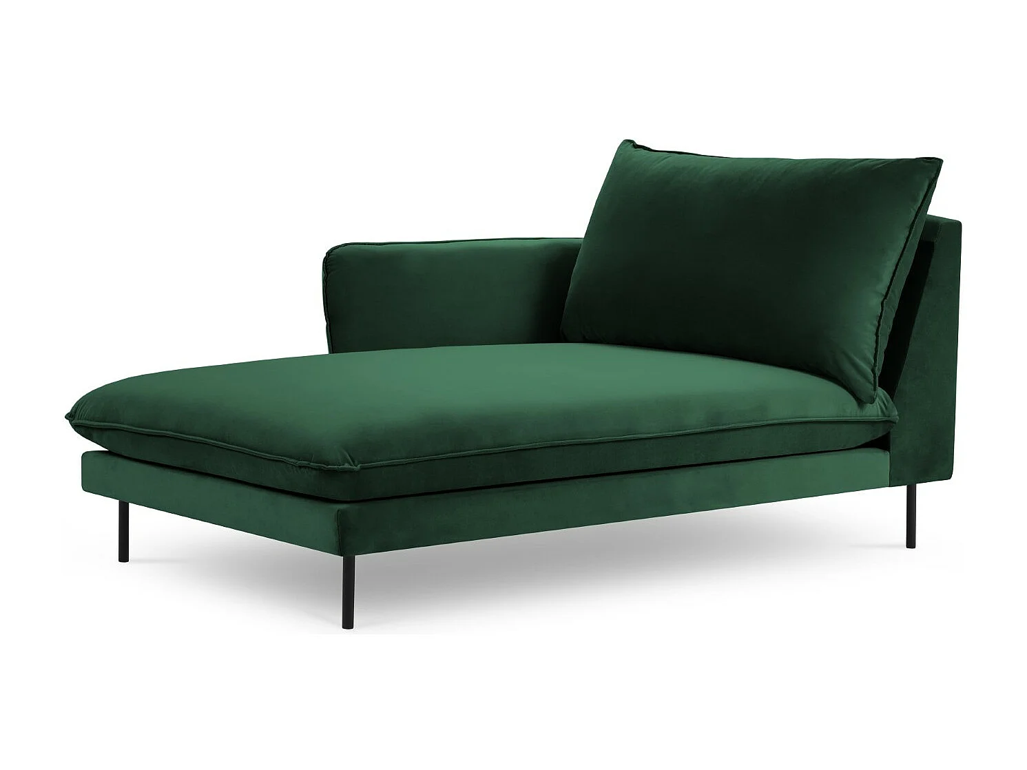 Cosmopolitan Design - Méridienne gauche "Vienna" en velours vert bouteille - 170x110x95cm