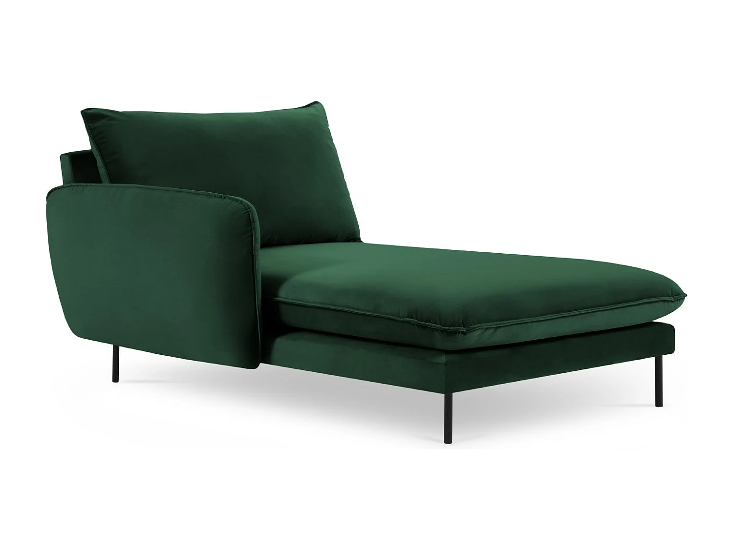 Cosmopolitan Design - Méridienne gauche "Vienna" en velours vert bouteille - 170x110x95cm