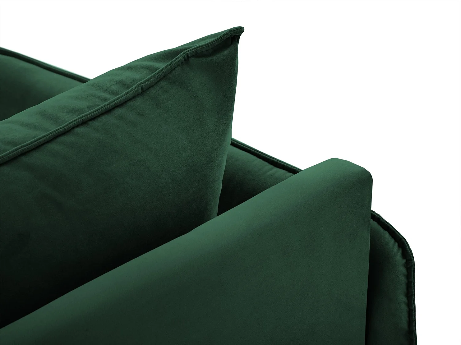 Cosmopolitan Design - Méridienne gauche "Vienna" en velours vert bouteille - 170x110x95cm
