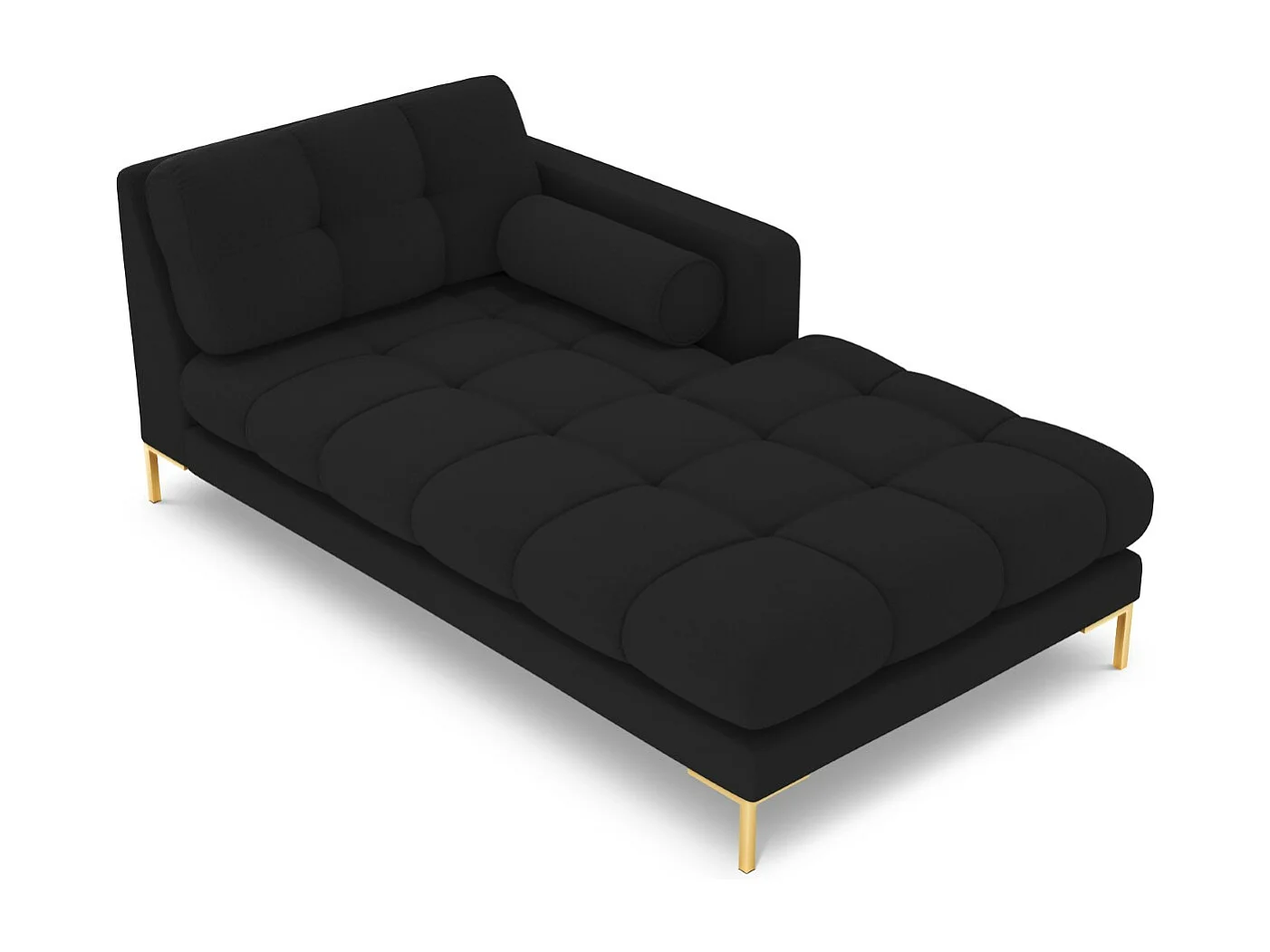 Cosmopolitan Design - Chaise longue de angulo derecho "Bali" de tejido estructural negro - 185x102x75cm