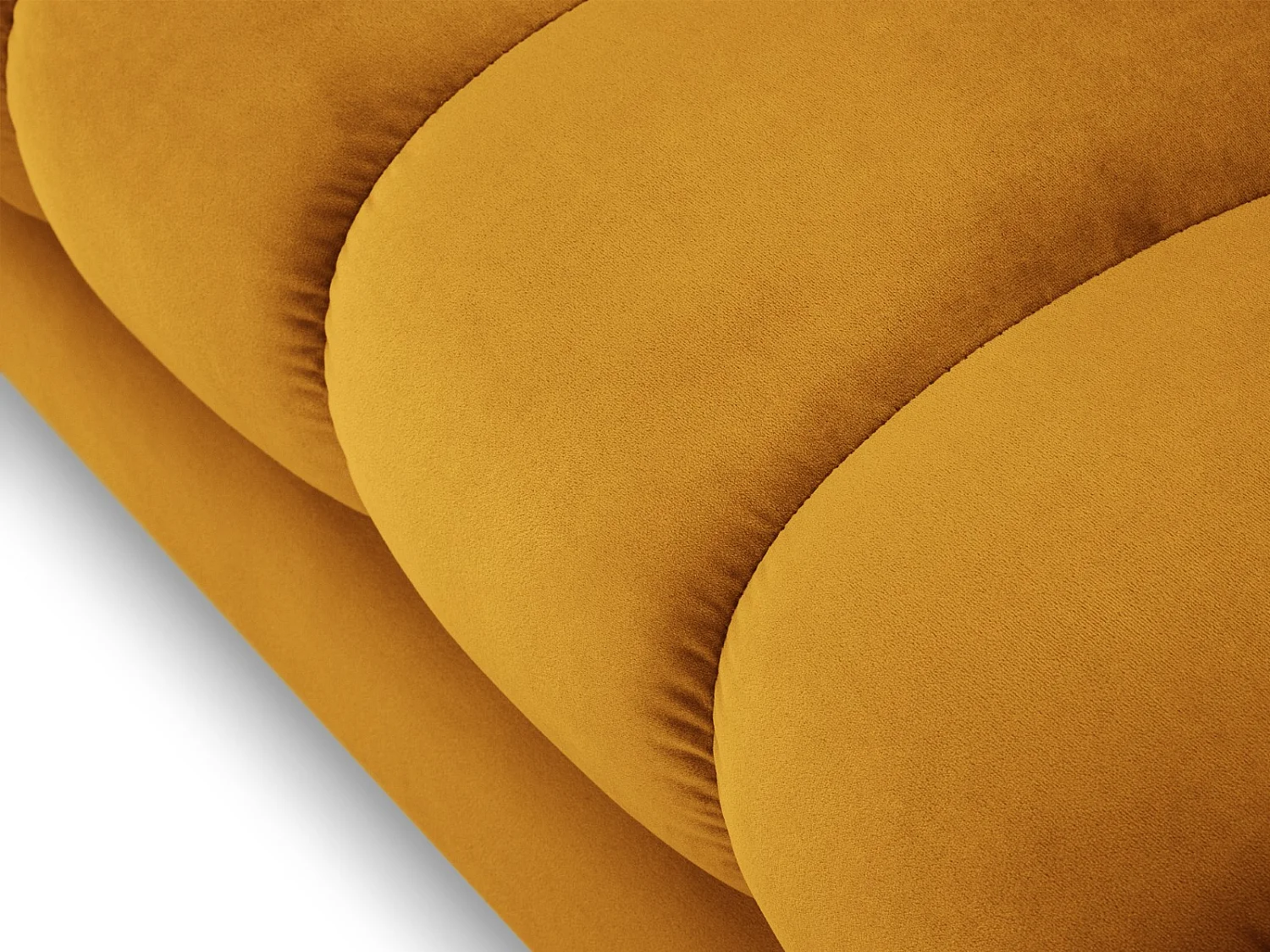 Cosmopolitan Design - Chaise longue de angulo izquierdo "Bali" de terciopelo amarillo - 185x102x75cm