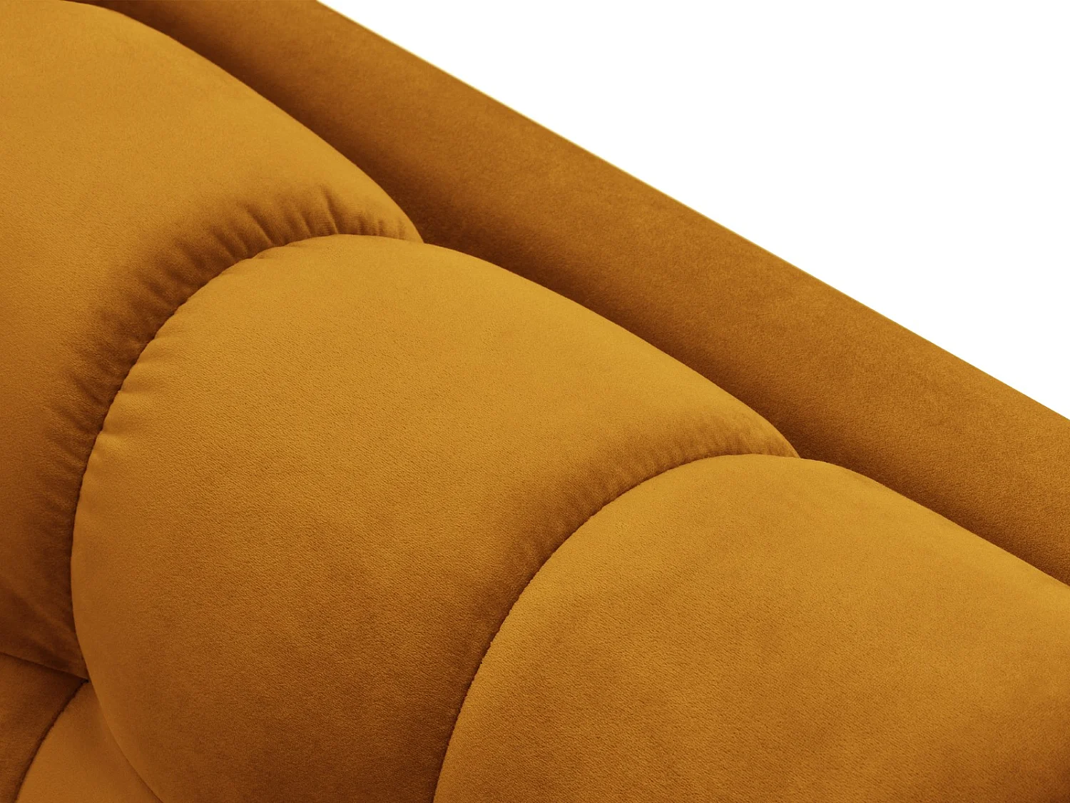 Cosmopolitan Design - Chaise longue de angulo izquierdo "Bali" de terciopelo amarillo - 185x102x75cm