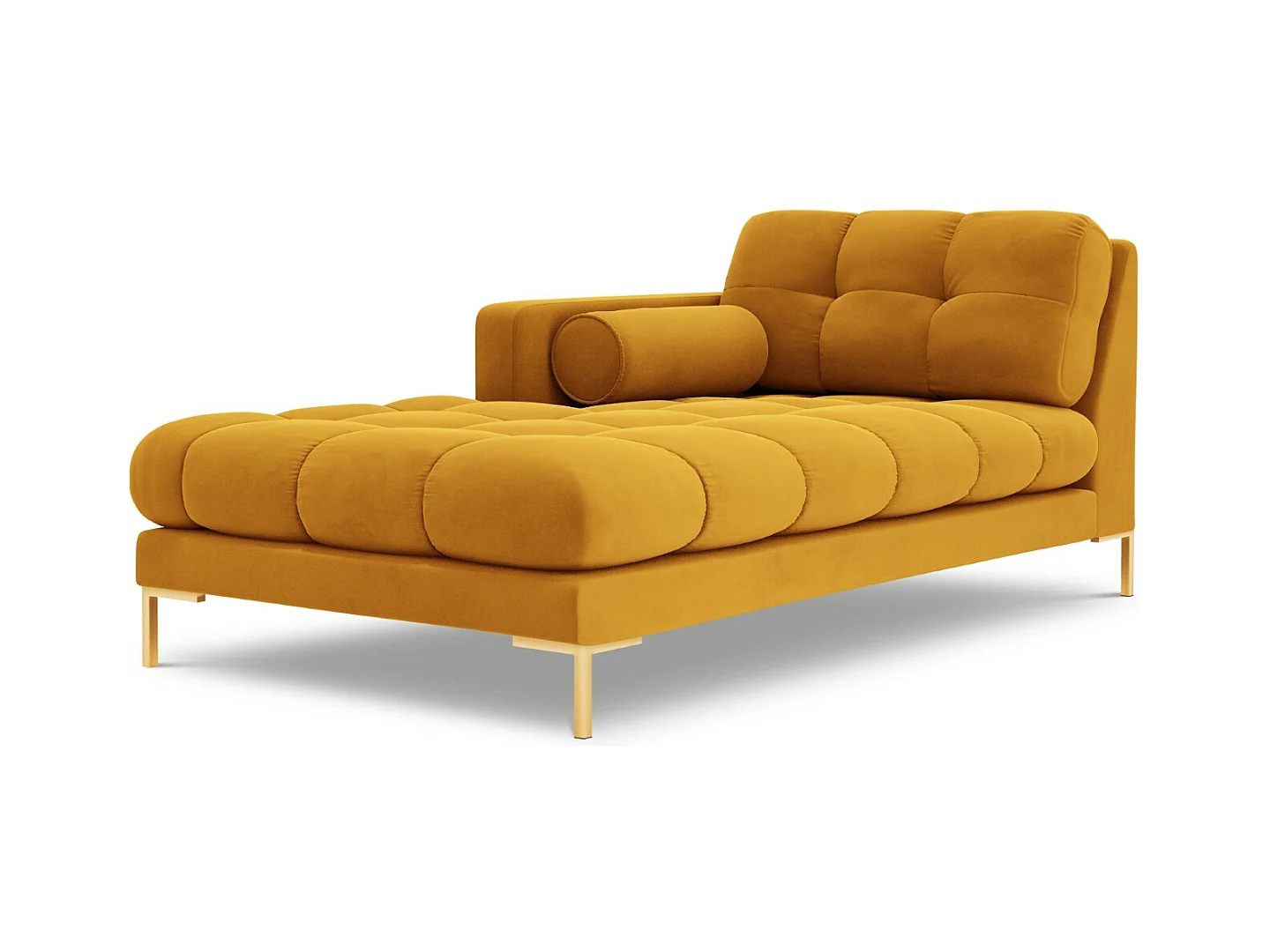 Cosmopolitan Design - Méridienne gauche "Bali" en velours jaune - 185x102x75cm