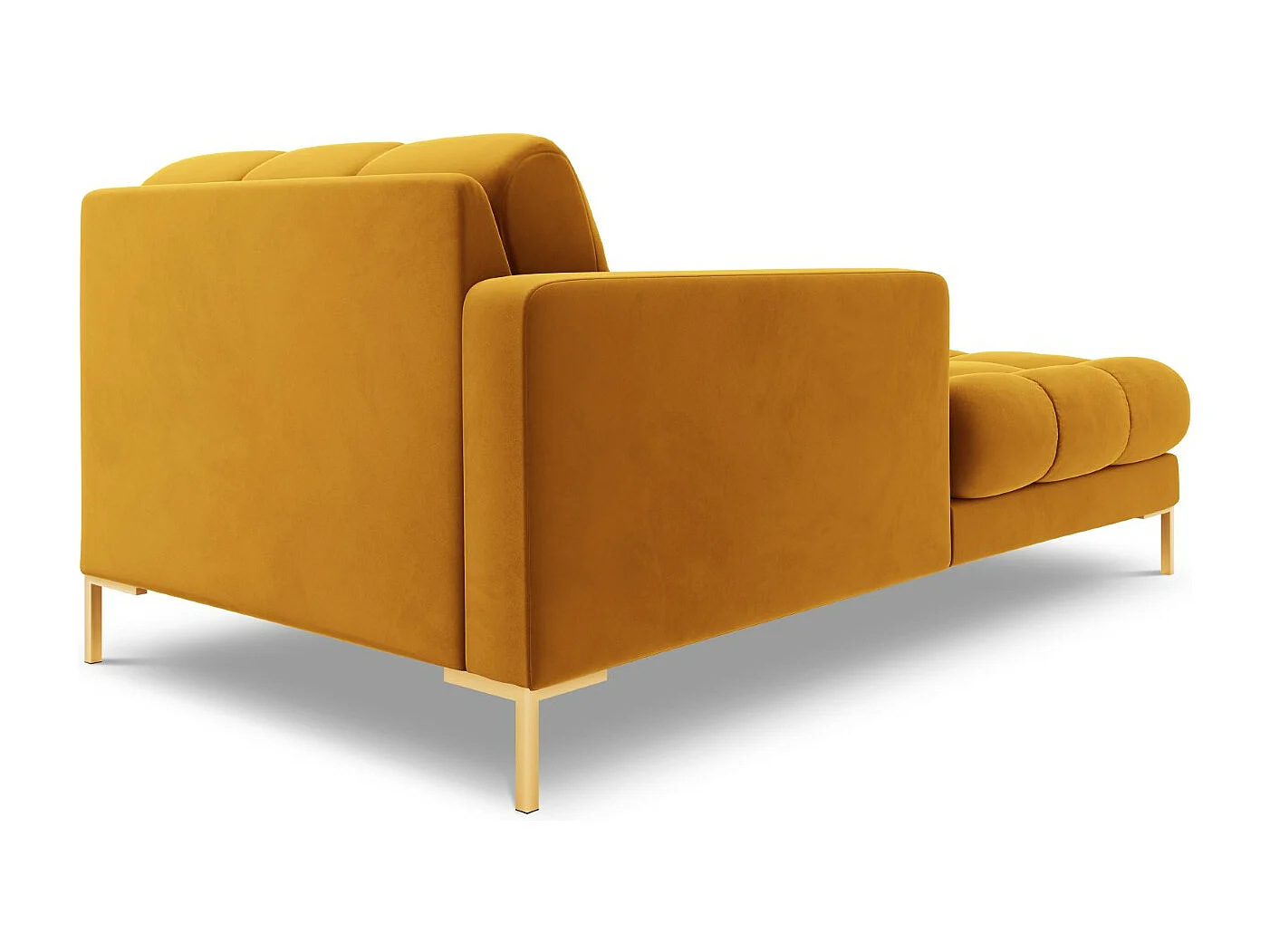 Cosmopolitan Design - Chaise longue esquerda "Bali" em veludo amarelo - 185x102x75cm
