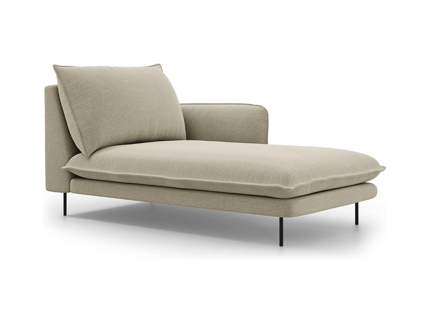 Cosmopolitan Design - Chaise longue de angulo derecho "Vienna" de tejido estructural beige - 170x110x95cm