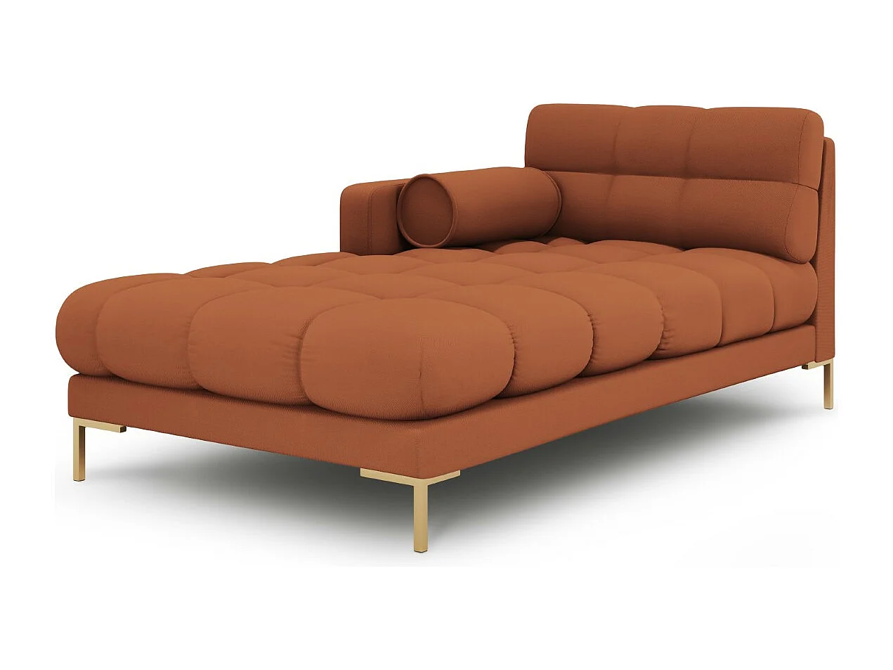 Cosmopolitan Design - Szezlong bok lewy, "Bali" tkanina strukturalna, cegła - 185x102x75cm