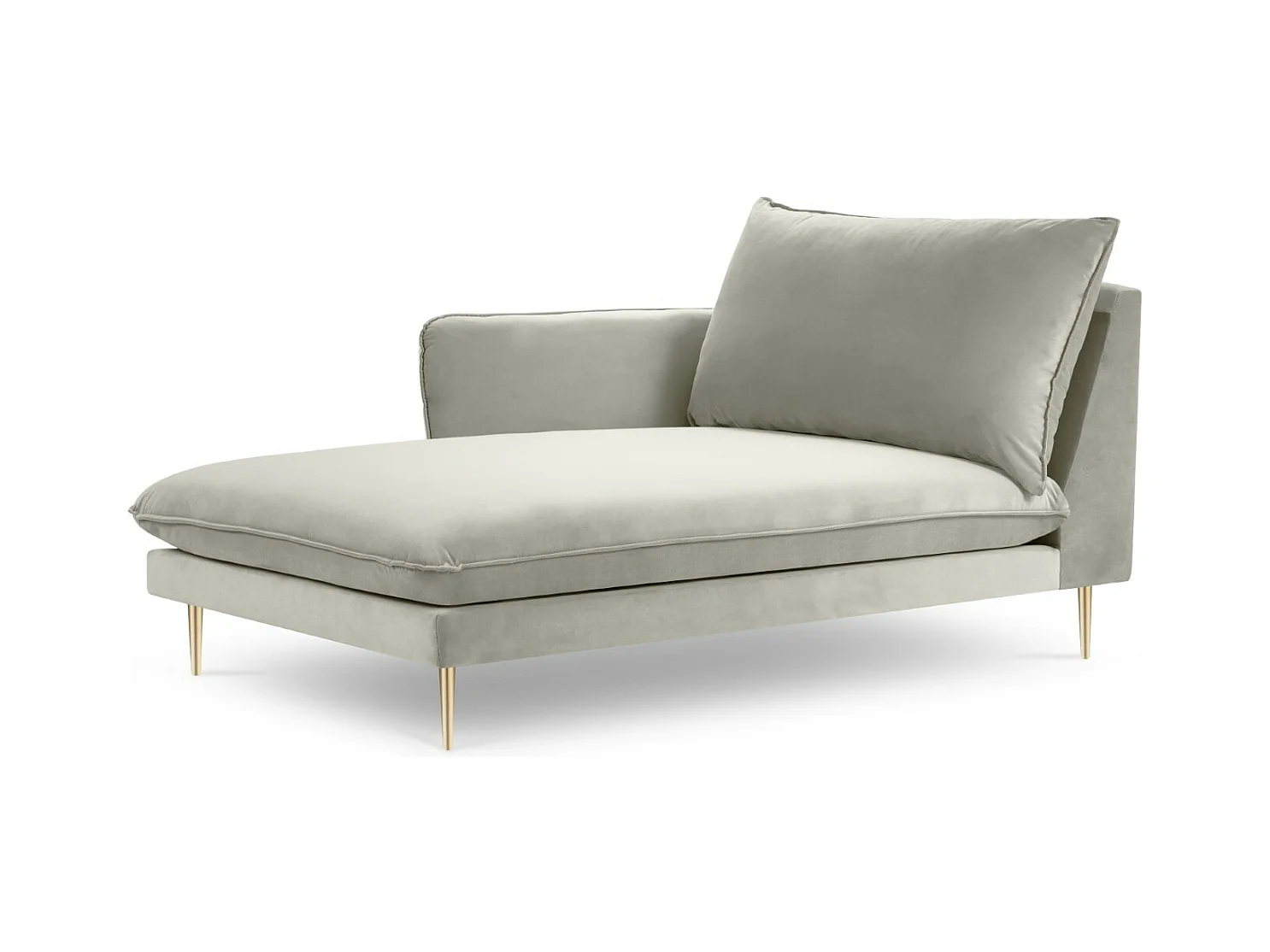 Cosmopolitan Design - Méridienne gauche "Vienna" en velours beige - 170x110x95cm