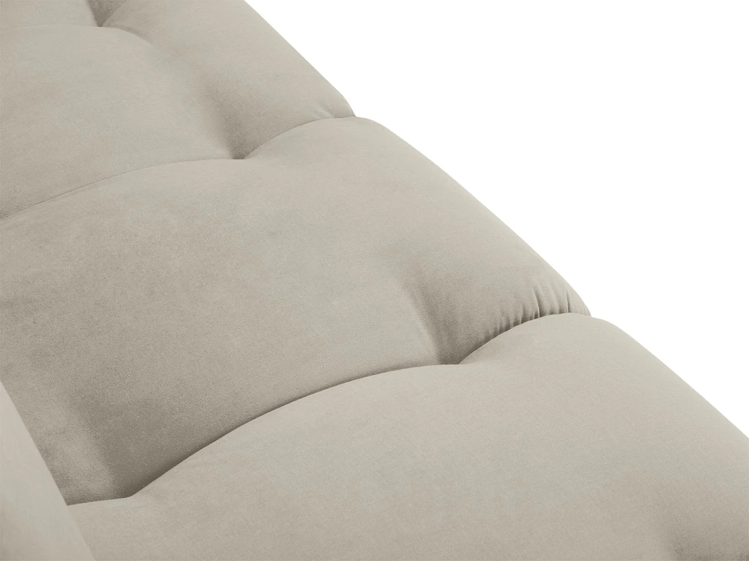 Cosmopolitan Design - Chaise longue esquerda "Hastings" 2 lugares em veludo bege - 216x102x75cm