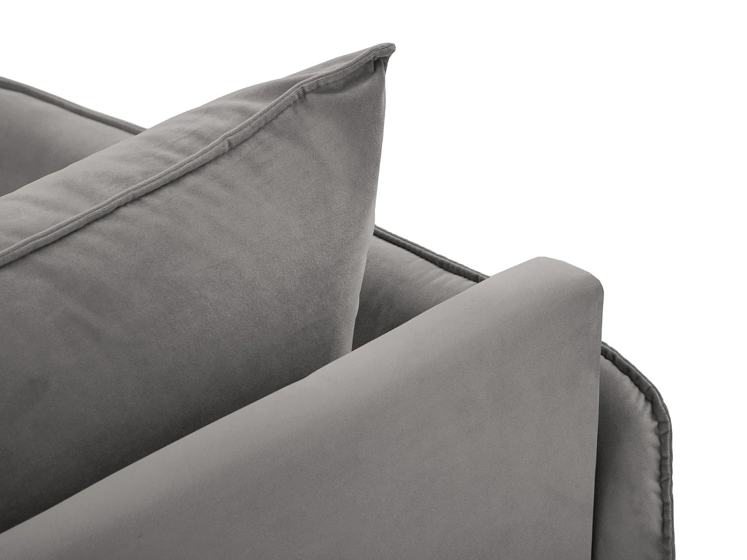 Cosmopolitan Design - Linker meridiaan "Vienna" Flueel, Lichtgrijs - 170x110x95cm