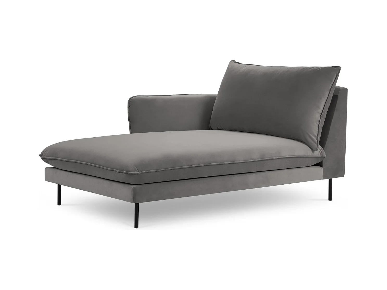 Cosmopolitan Design - Linker meridiaan "Vienna" Flueel, Lichtgrijs - 170x110x95cm