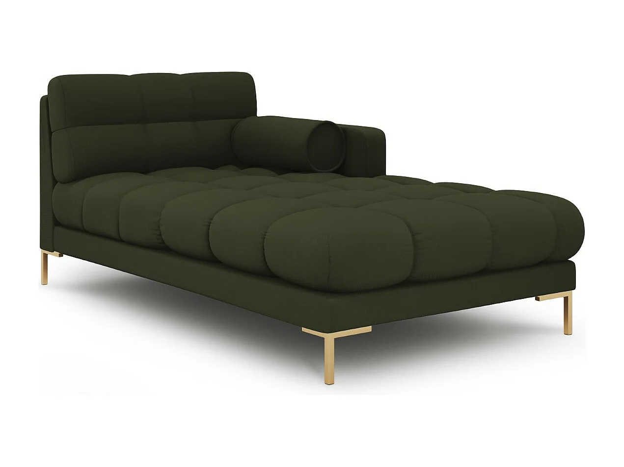 Cosmopolitan Design - Chaise longue destra "Bali" in tessuto strutturato verde - 185x102x75cm
