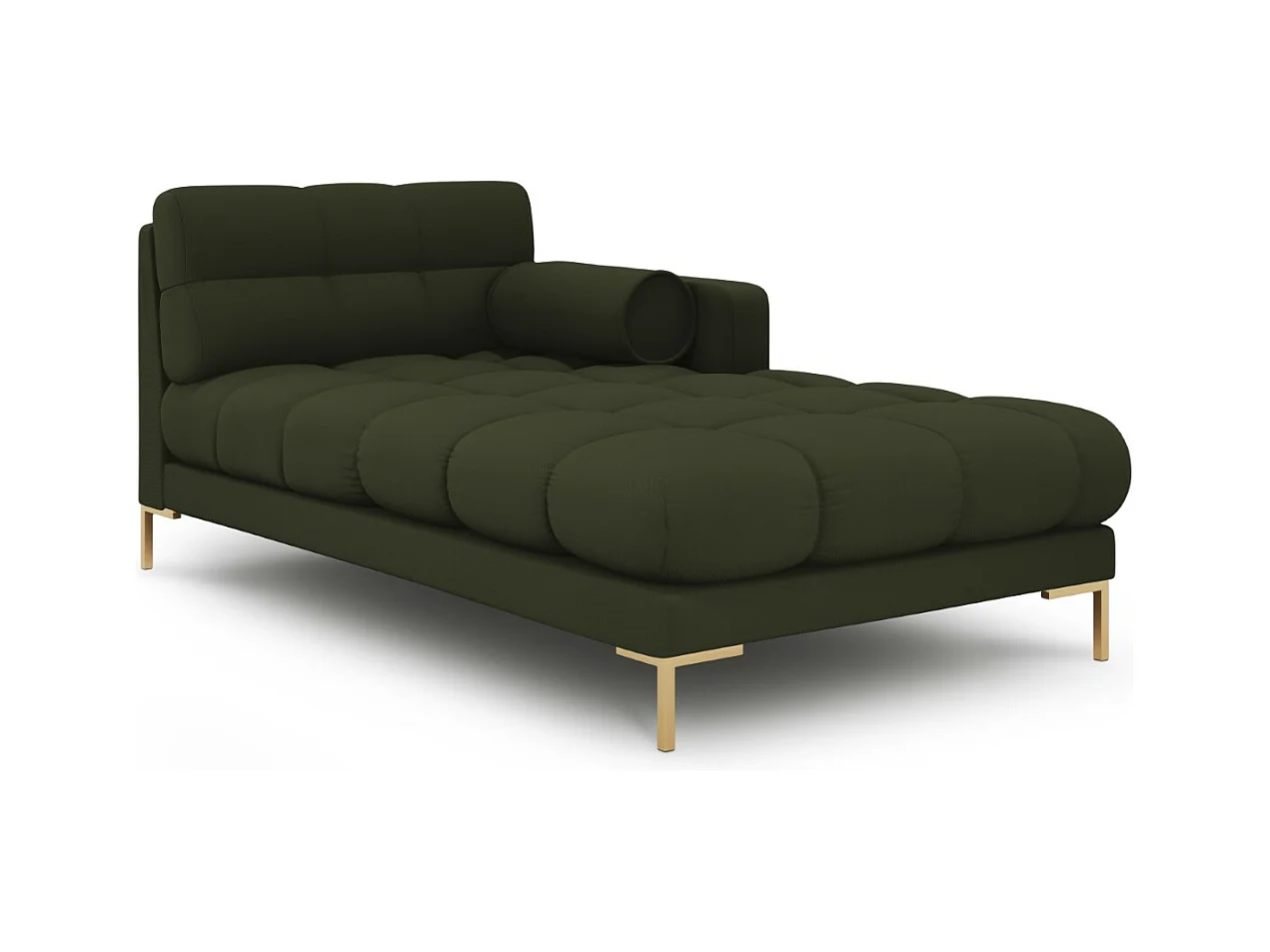 Cosmopolitan Design - Rechter chaise longue "Bali" Structurele stof, Groente - 185x102x75cm