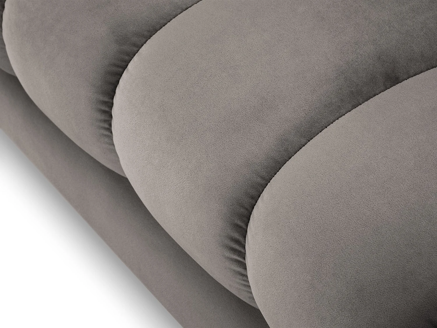 Cosmopolitan Design - Chaiselongue links "Bali" aus Samt hellgrau - 185x102x75cm