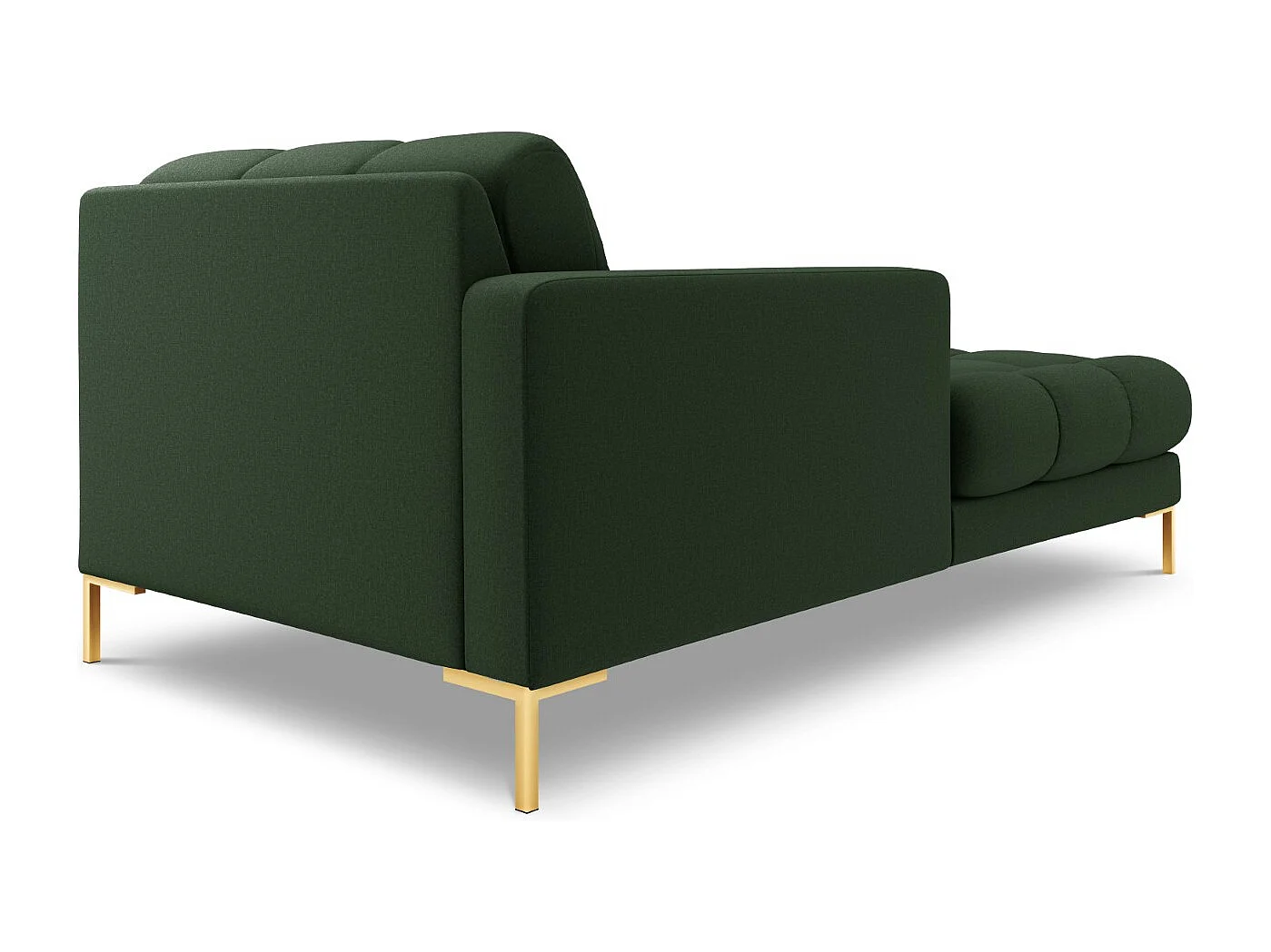 Cosmopolitan Design - Chaiselongue links "Bali" aus strukturiertem Stoff dunkelgrün - 185x102x75cm