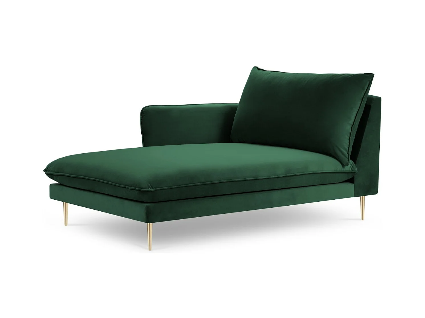 Cosmopolitan Design - Linker meridiaan "Vienna" Flueel, Flessengroen - 170x110x95cm