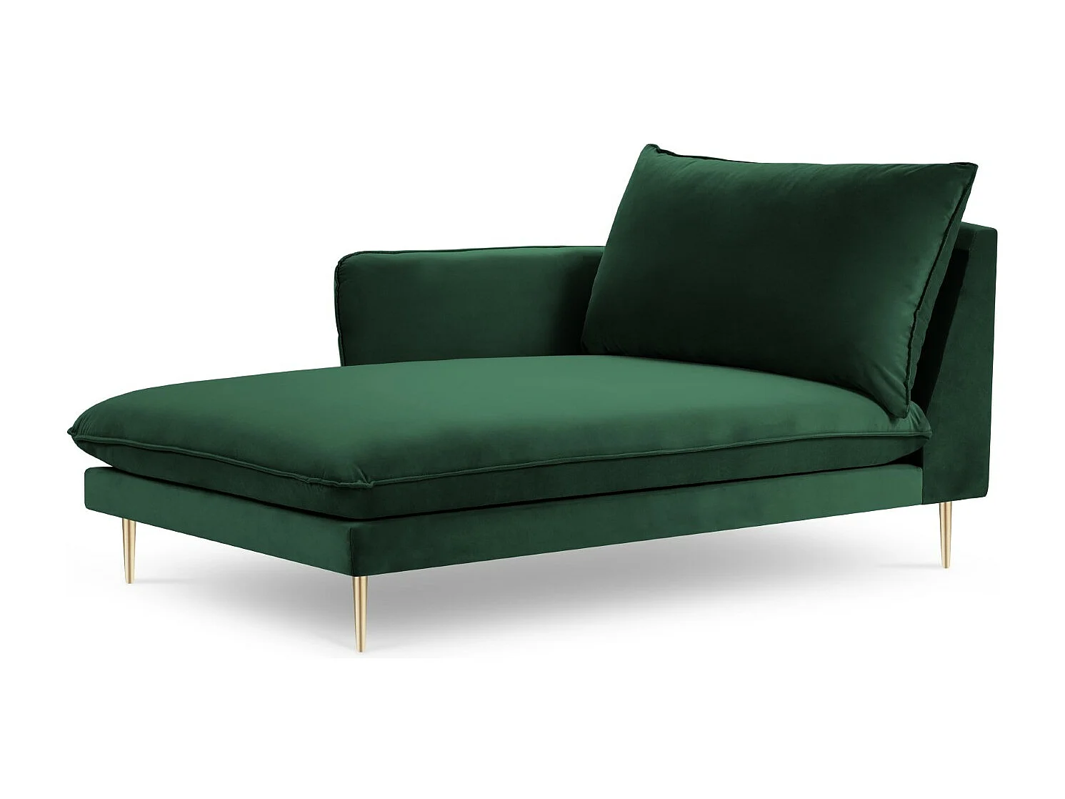 Cosmopolitan Design - Méridienne gauche "Vienna" en velours vert bouteille - 170x110x95cm