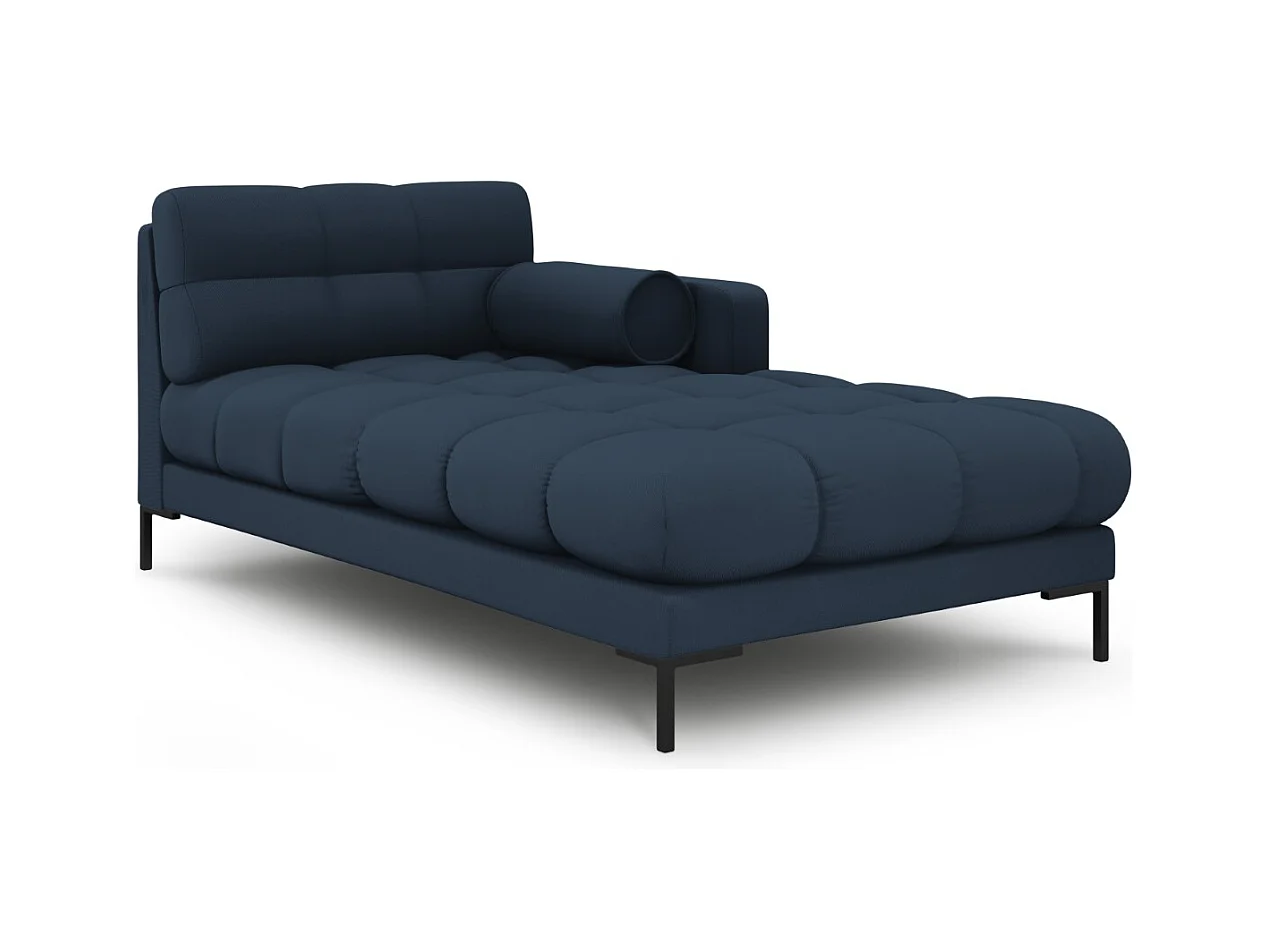 Cosmopolitan Design - Rechter chaise longue "Bali" Structurele stof, Blauw - 185x102x75cm