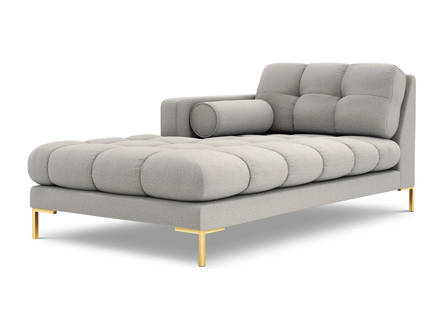 Cosmopolitan Design - Chaise longue de angulo izquierdo "Bali" de tejido estructural gris claro - 185x102x75cm