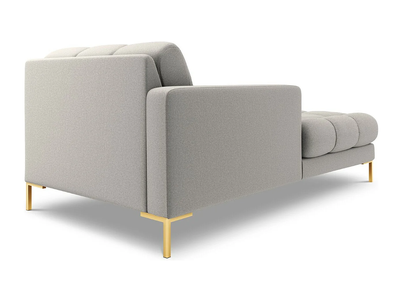 Cosmopolitan Design - Chaise longue de angulo izquierdo "Bali" de tejido estructural gris claro - 185x102x75cm