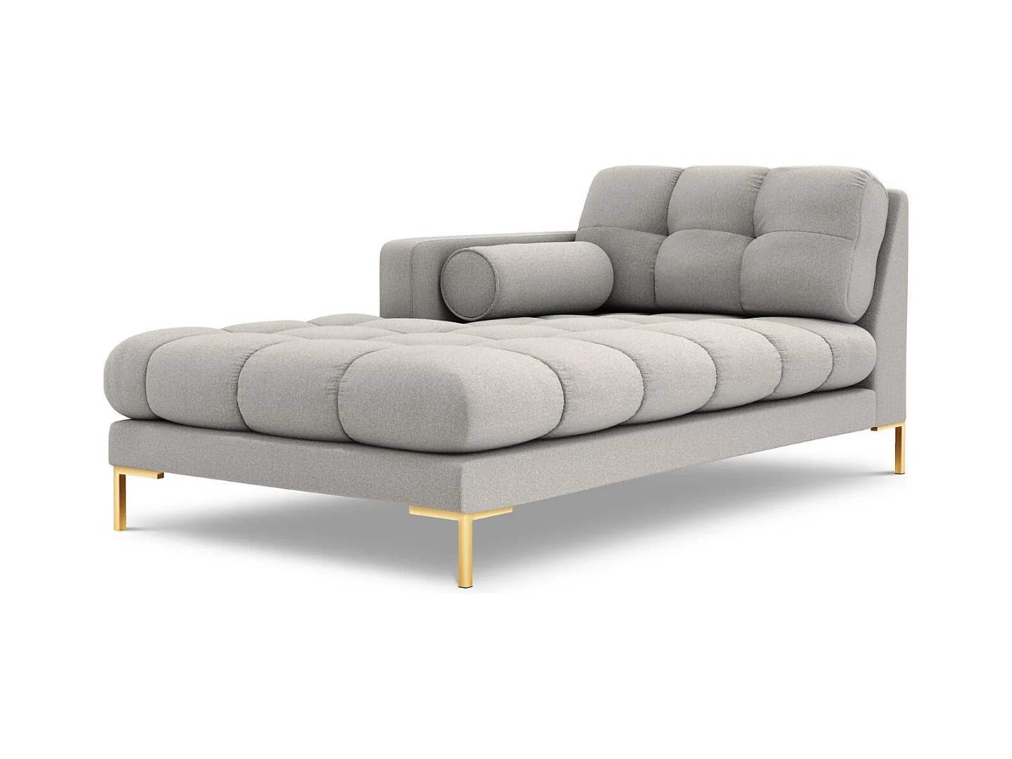 Cosmopolitan Design - Linker meridiaan "Bali" Structurele stof, Lichtgrijs - 185x102x75cm