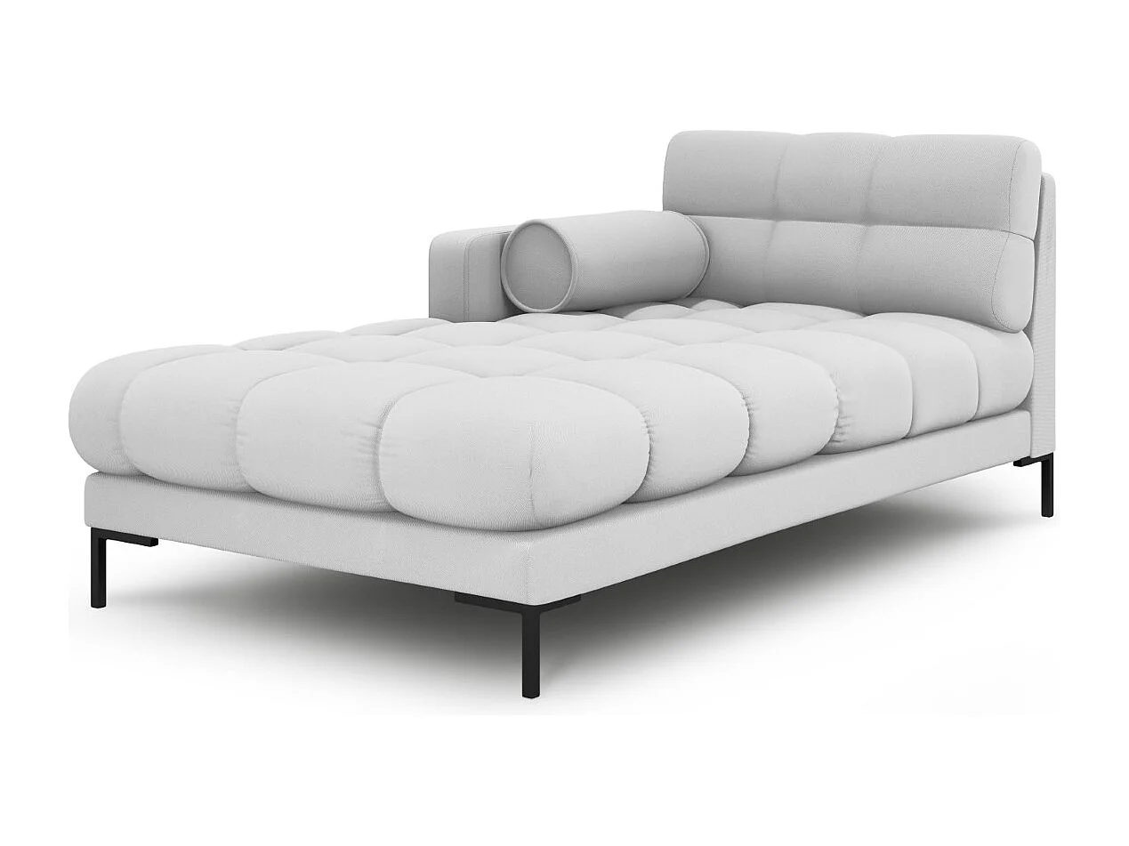 Cosmopolitan Design - Chaise longue de angulo izquierdo "Bali" de tejido estructural gris claro - 185x102x75cm