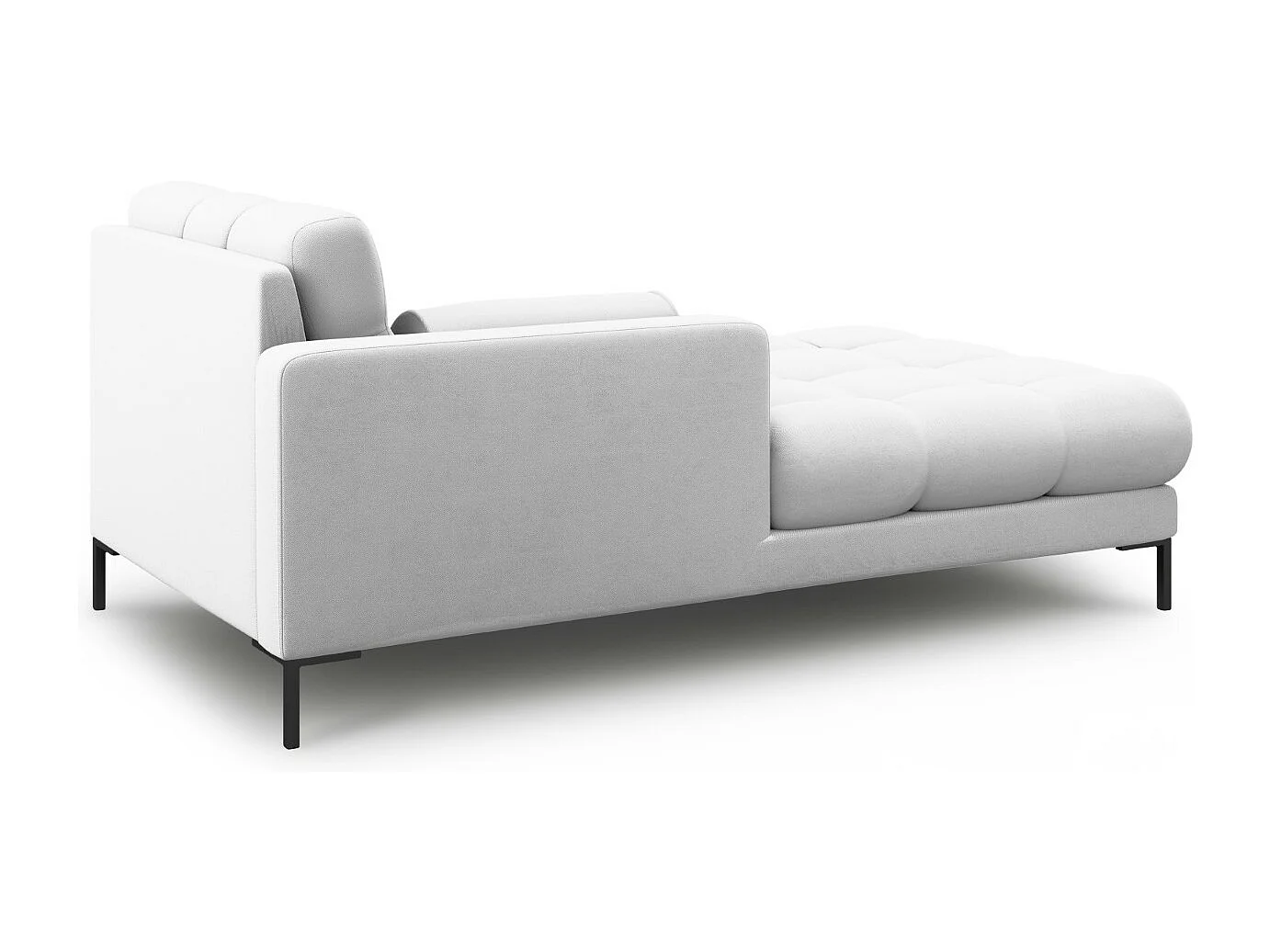 Cosmopolitan Design - Chaise longue de angulo izquierdo "Bali" de tejido estructural gris claro - 185x102x75cm