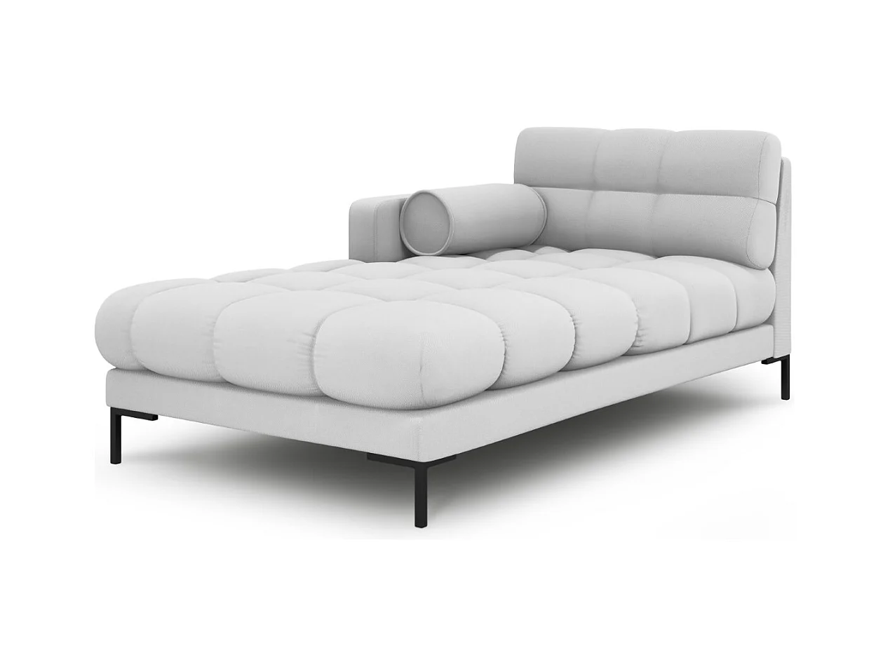 Cosmopolitan Design - Linker meridiaan "Bali" Structurele stof, Lichtgrijs - 185x102x75cm