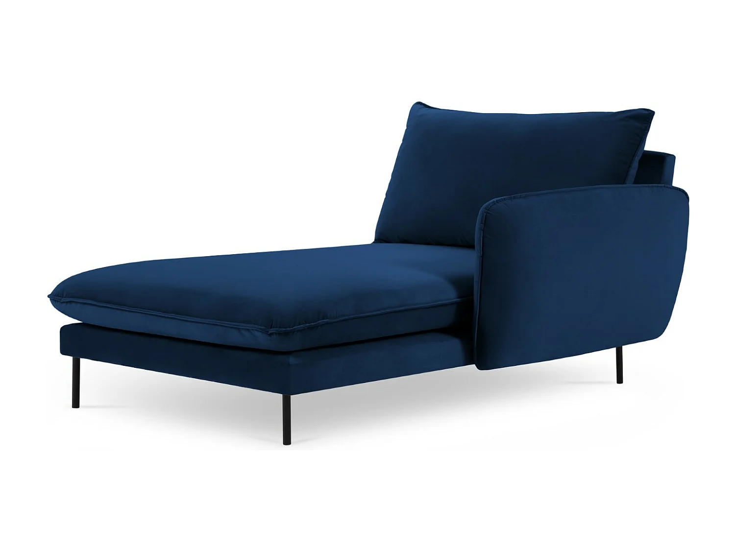 Cosmopolitan Design - Chaise longue de angulo derecho "Vienna" de terciopelo azul regio - 170x110x95cm