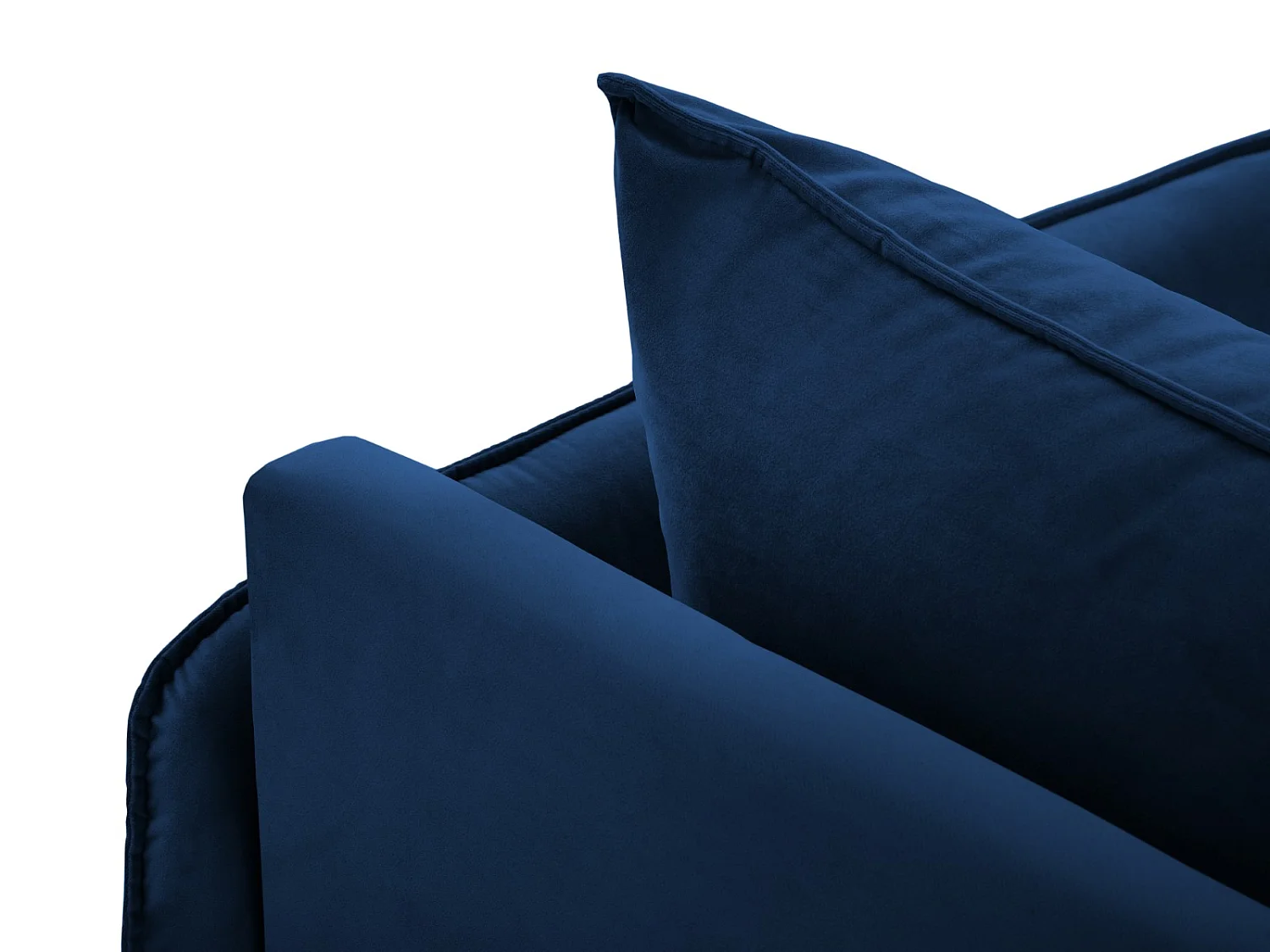 Cosmopolitan Design - Chaise longue de angulo derecho "Vienna" de terciopelo azul regio - 170x110x95cm