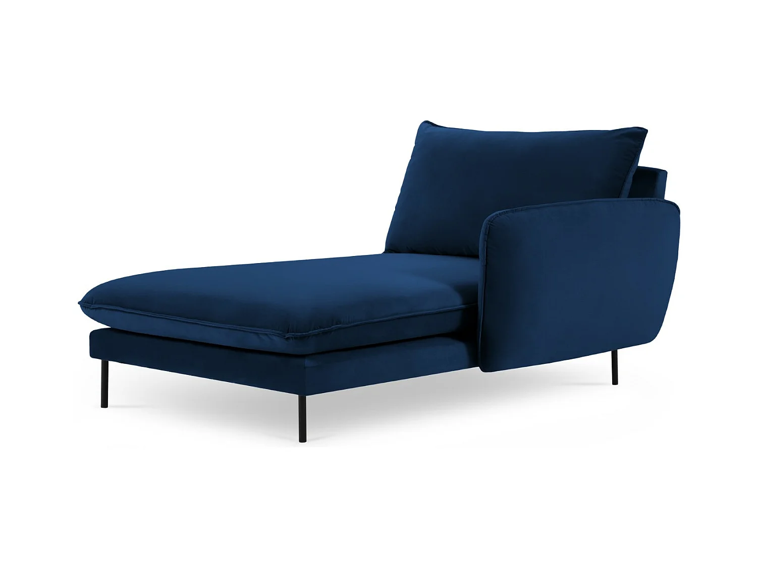 Cosmopolitan Design - Méridienne droite "Vienna" en velours bleu roi - 170x110x95cm