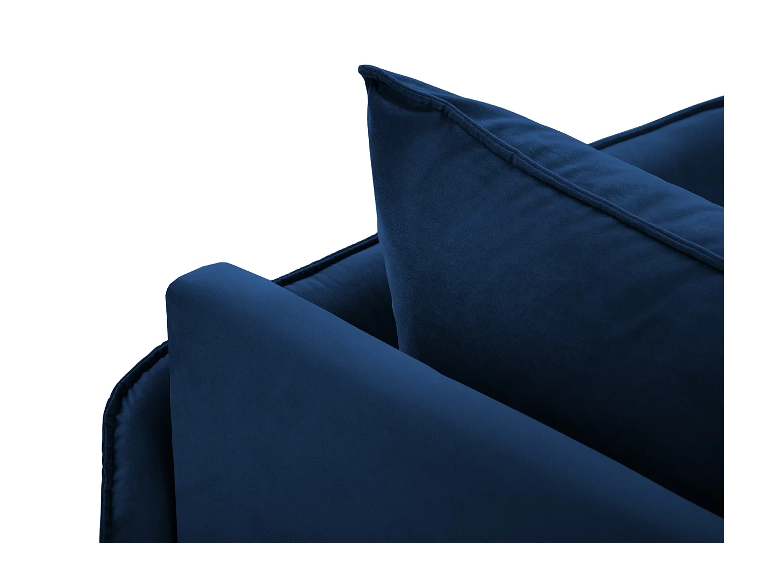 Cosmopolitan Design - Méridienne droite "Vienna" en velours bleu roi - 170x110x95cm