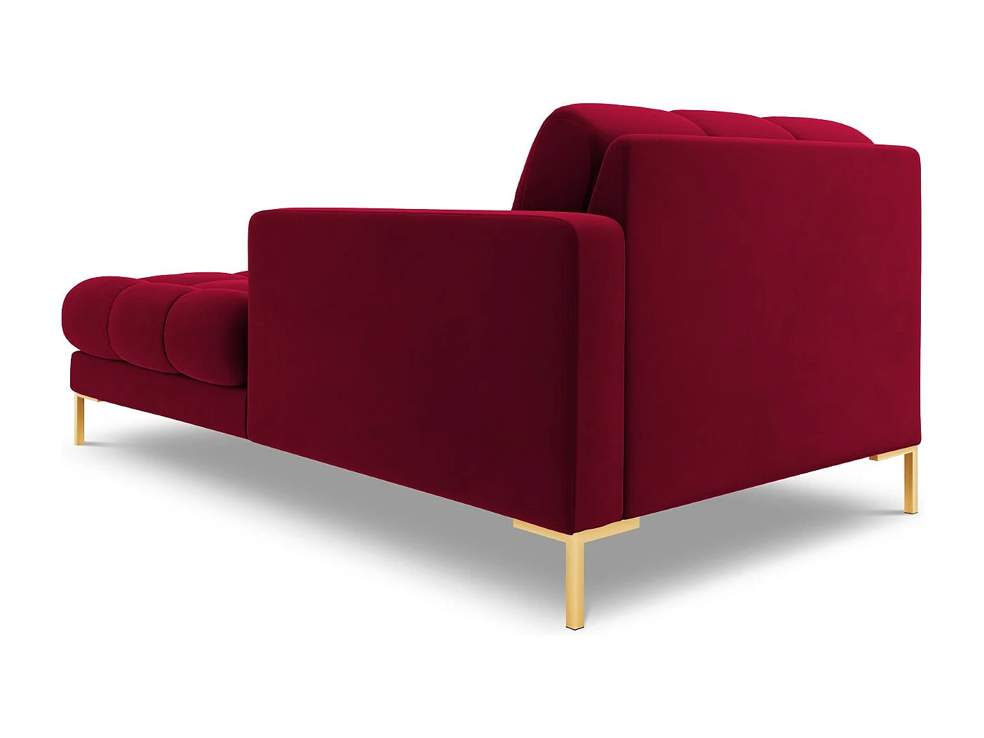 Cosmopolitan Design - Rechter chaise longue "Bali" Flueel, Rood - 185x102x75cm