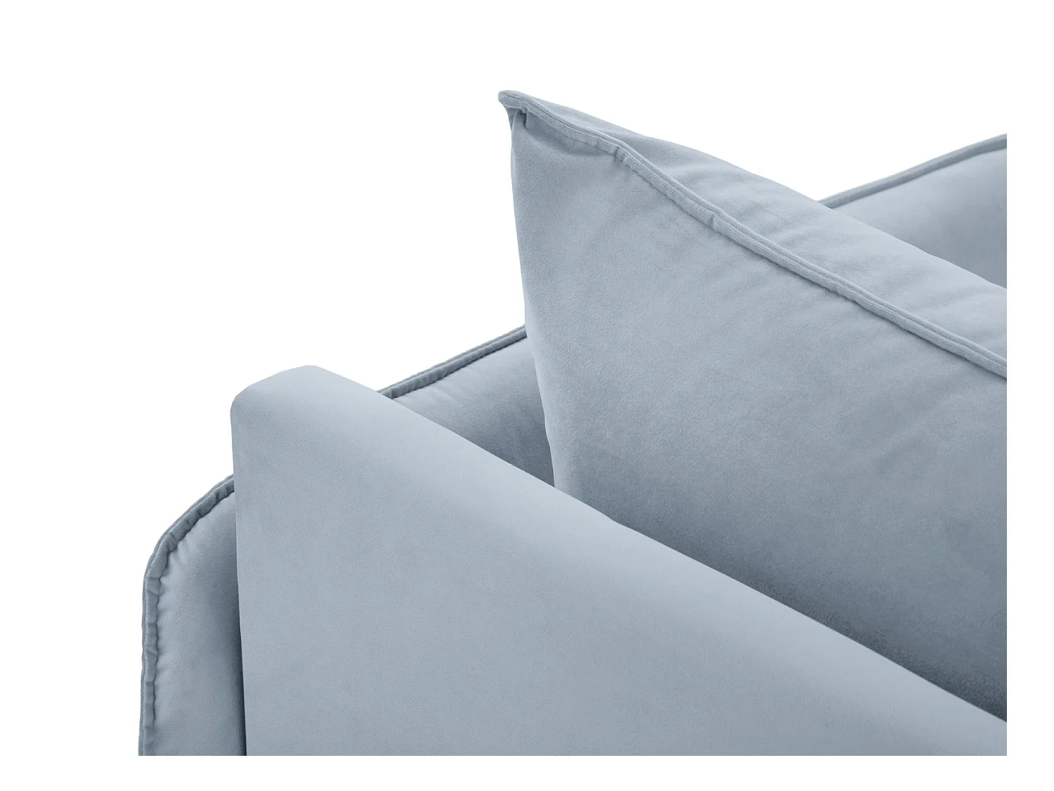 Cosmopolitan Design - Méridienne droite "Vienna" en velours bleu clair - 170x110x95cm